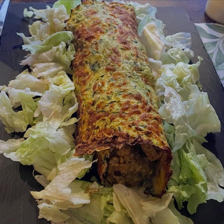 Roulé courgettes au poulet et épices d'orient